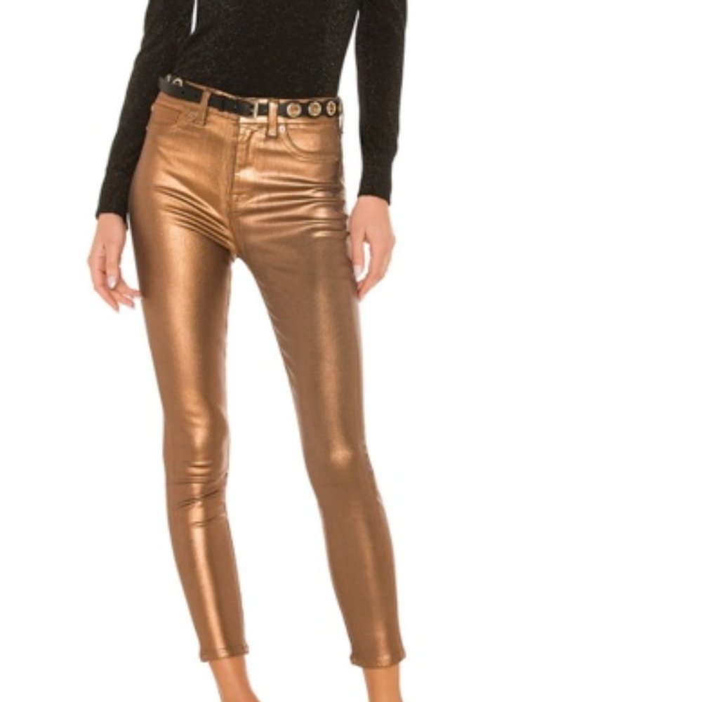 7 For All Mankind Skinny Metallic Ankle Jeans